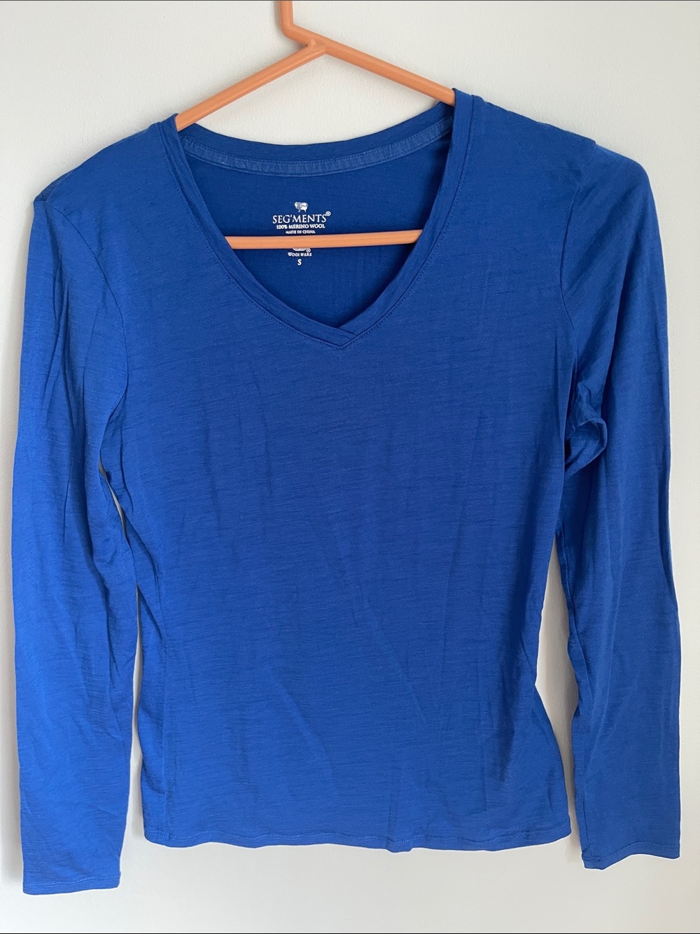 Segments Women's V-Neck Long Sleeve Top — Royal Blue